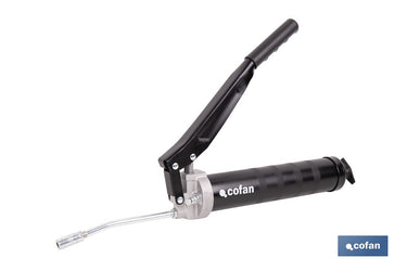 Cofan – Bomba de Engrase Profesional de Doble Pistón | Alta Presión 6000 PSI | Capacidad 400 g | Uso Intensivo y Volumen Elevado